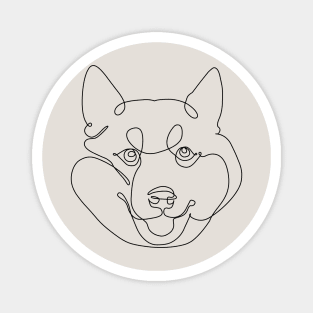 One Line Shiba Inu Magnet